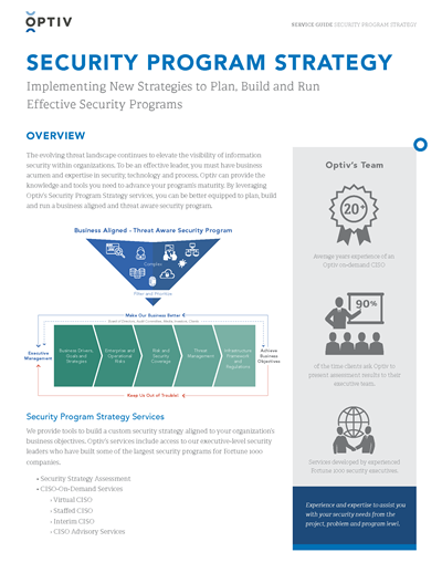 Cyber Security Program Strategy Optiv